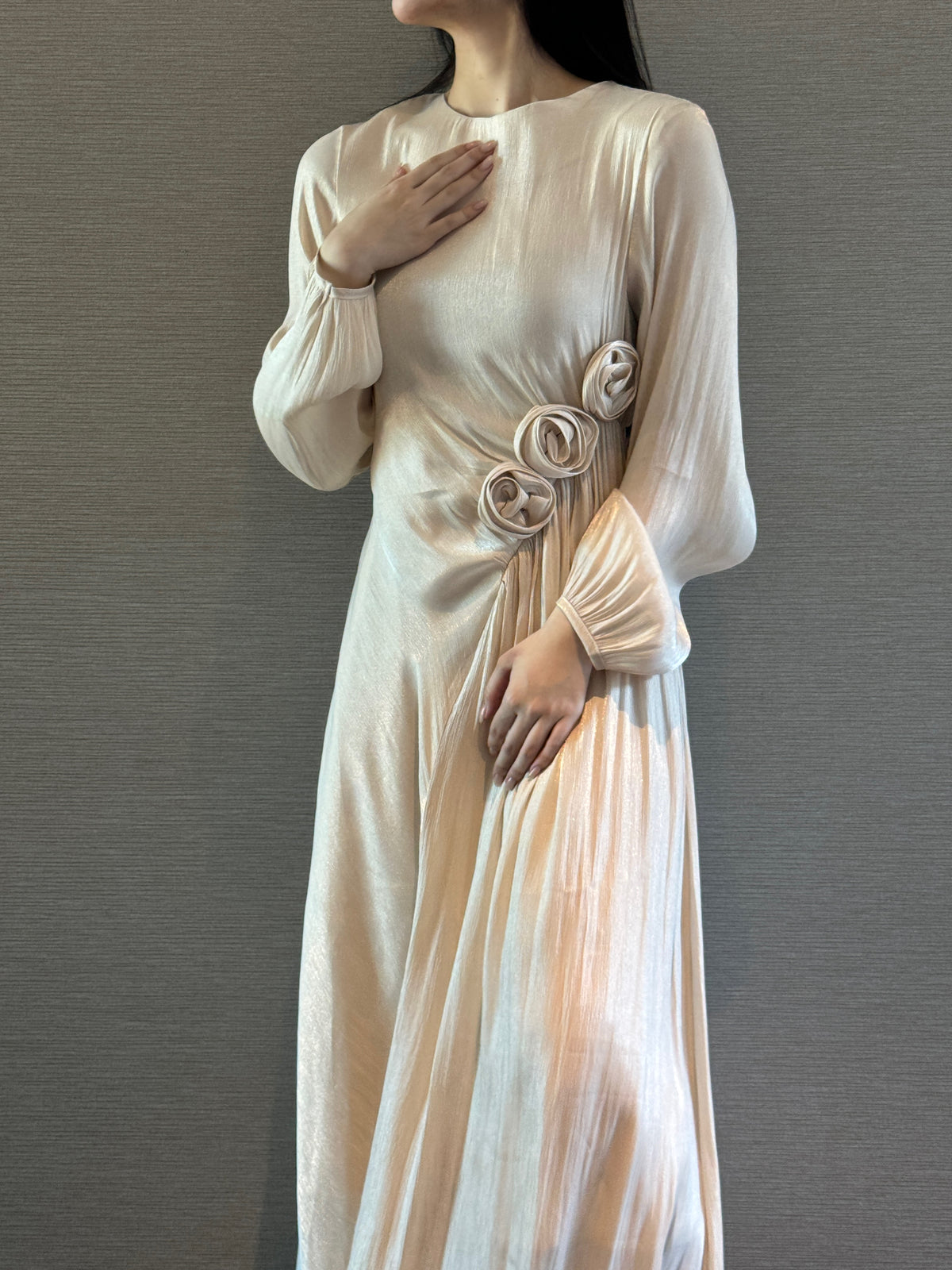 Ivory Flora Essence Grecian Dress