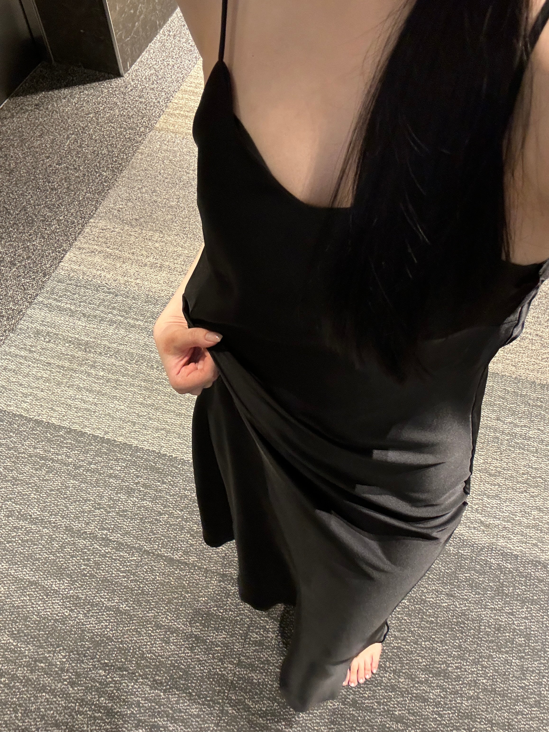 Midnight Satin Slip Dress