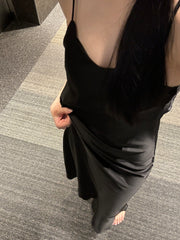 Midnight Satin Slip Dress