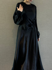 Black Flora Essence Grecian Dress