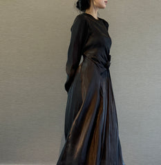 Black Flora Essence Grecian Dress
