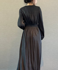 Black Flora Essence Grecian Dress