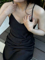 Midnight Satin Slip Dress