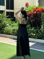 Black Shimmer Halter Dress